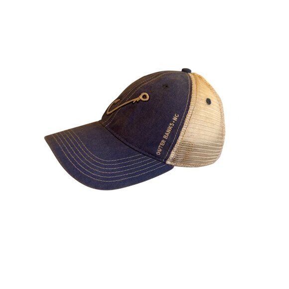 Outer Banks NC Blue Mesh Trucker Hat Adjustable Hook Logo - Picture 2 of 5